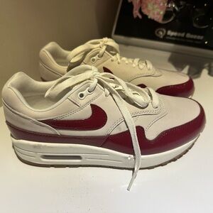 Nike Women's Burgundy and White Air Max Sneakers